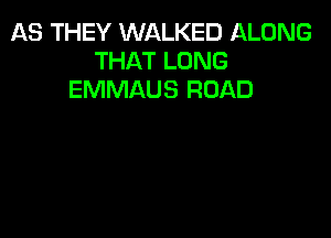 AS THEY WALKED ALONG
THAT LONG
EMMAUS ROAD