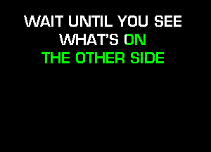 WAIT UNTIL YOU SEE
WHAT'S ON
THE OTHER SIDE