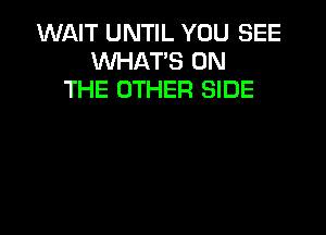 WAIT UNTIL YOU SEE
WHAT'S ON
THE OTHER SIDE