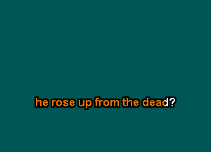 he rose up from the dead?
