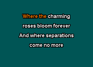 Where the charming

roses bloom forever
And where separations

come no more