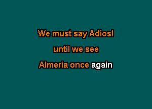 We must say Adios!

until we see

Almeria once again