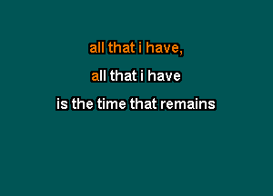 all that i have,

all that i have

is the time that remains