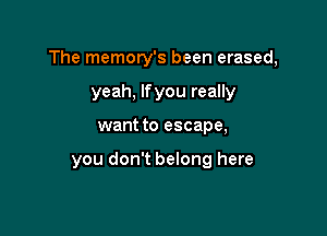 The memory's been erased,

yeah, If you really
want to escape,

you don't belong here