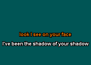 look I see on your face

I've been the shadow of your shadow