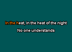 In the heat, in the heat ofthe night

No one understands