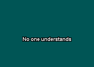 No one understands
