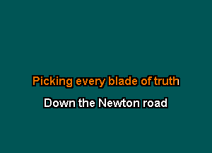 Picking every blade of truth

Down the Newton road