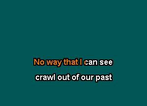 No way that I can see

crawl out of our past