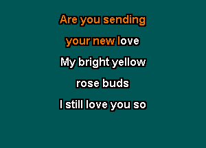 Are you sending

your new love
My bright yellow
rose buds

I still love you so