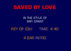 IN THE STYLE 0F
AMY GRANT

KEY OF (Dbl TIME 4140

4 BAR INTRO