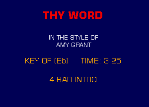 IN THE STYLE 0F
AMY GRANT

KEY OF EEbJ TIME 3125

4 BAR INTRO