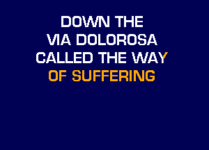 DOWN THE
VIA DOLOROSA
CALLED THE WAY

OF SUFFERING