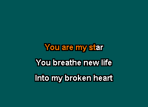 You are my star

You breathe new life

Into my broken heart