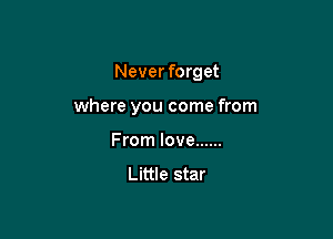 Neverforget

where you come from

From love ......

Little star