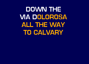 DOWN THE
VIA DOLOROSA
ALL THE WAY

TO CALVARY