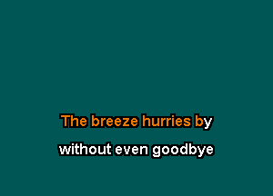 The breeze hurries by

without even goodbye