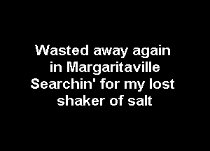 Wasted away again
in Margaritaville

Searchin' for my lost
shaker of salt