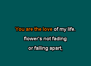 You are the love of my life.

flower's not fading

or falling apart,