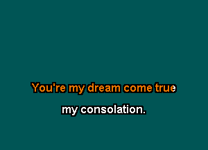 You're my dream come true

my consolation.