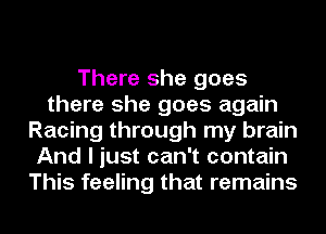 There she goes
there she goes again
Racing through my brain
And I just can't contain
This feeling that remains