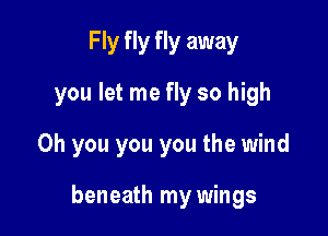 Fly fly fly away
you let me fly so high
Oh you you you the wind

beneath my wings