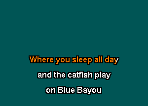 Where you sleep all day

and the catfish play

on Blue Bayou