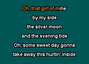 Oh, that girl of mine
by my side
the silver moon

and the evening tide

0h, some sweet day gonna

take away this hurtin' inside