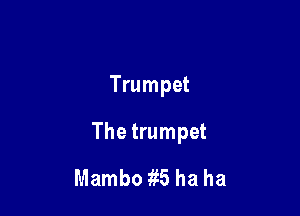 Trumpet

The trumpet

Mambo 15 ha ha