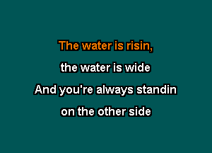 The water is risin,

the water is wide

And you're always standin

on the other side