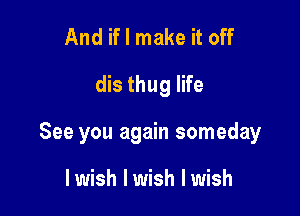 And if I make it off
dis thug life

See you again someday

I wish I wish I wish