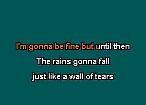 I'm gonna be fine but until then

The rains gonna fall

just like a wall of tears