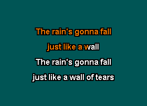 The rain's gonna fall

just like a wall

The rain's gonna fall

just like a wall of tears