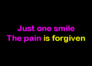 Just one smile

The pain is forgiven