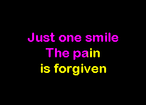 Just one smile

The pain
is forgiven