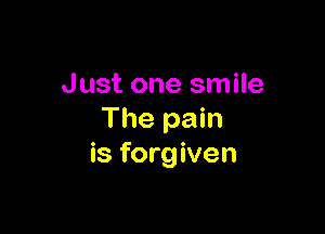 Just one smile

The pain
is forgiven