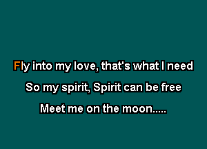 Fly into my love, that's what I need

80 my spirit, Spirit can be free

Meet me on the moon .....