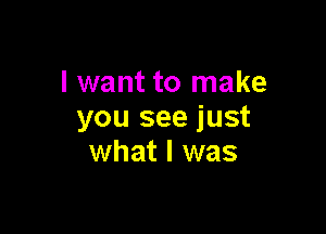 I want to make

you see just
what I was