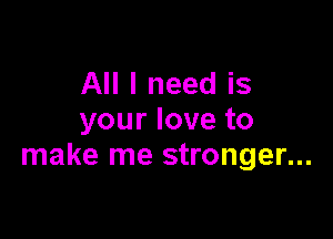 All I need is

your love to
make me stronger...