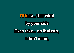 I'll face... that wind

by your side

Even take... on that rain,

I don't mind,