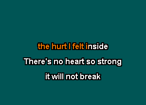 the hurt I felt inside

There's no heart so strong

it will not break