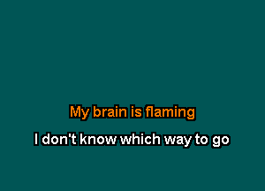 My brain is flaming

I don't know which way to go