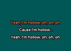 Yeah, I'm hollow, oh, oh, oh

'Cause I'm hollow...

Yeah, I'm hollow, oh, oh, oh