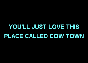 YOU'LL JUST LOVE THIS

PLACE CALLED COW TOWN