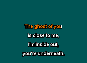 The ghost ofyou

is close to me,

I'm inside out,

you're underneath.