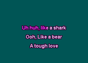 Uh huh, like a shark

00h, Like a bear

A tough love