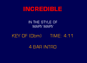 IN THE STYLE 0F
MARY MARK

KB OF EDbmJ TIME 4111

4 BAR INTRO