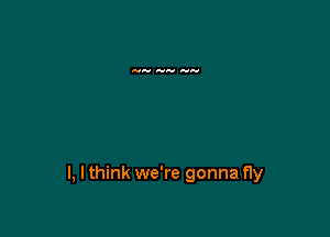 l, I think we're gonna fly