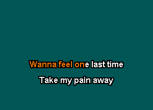 Wanna feel one last time

Take my pain away