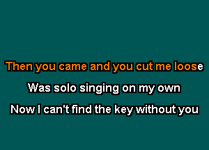 Then you came and you cut me loose

Was solo singing on my own

Now I can't find the key without you